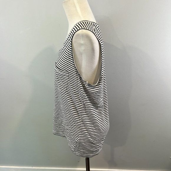 NWT MADEWELL Ivory Black Striped V Neck Tank Top‎ (M) - Picture 4 of 8